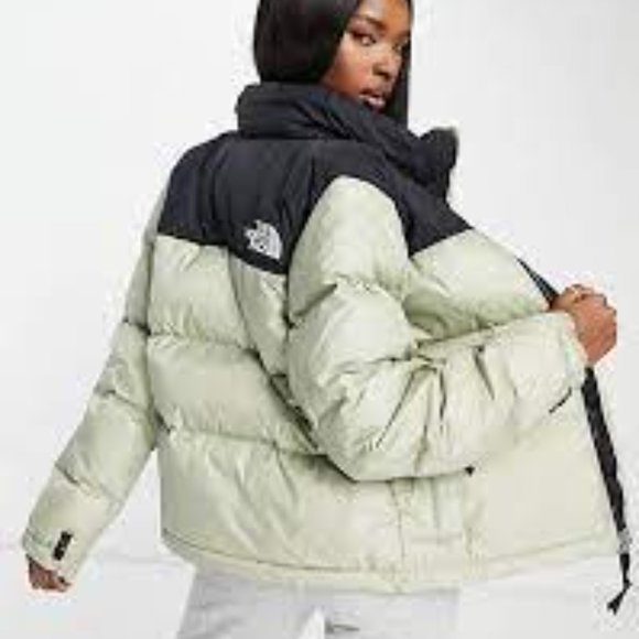Black and sage color North Face Nuptse - Picture 3 of 9